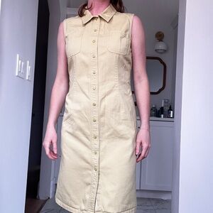 %100 Cotton twill vintage button up dress